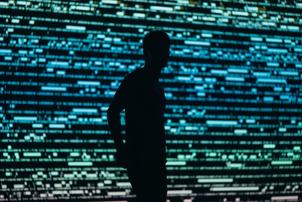 Person analyzing data security risks